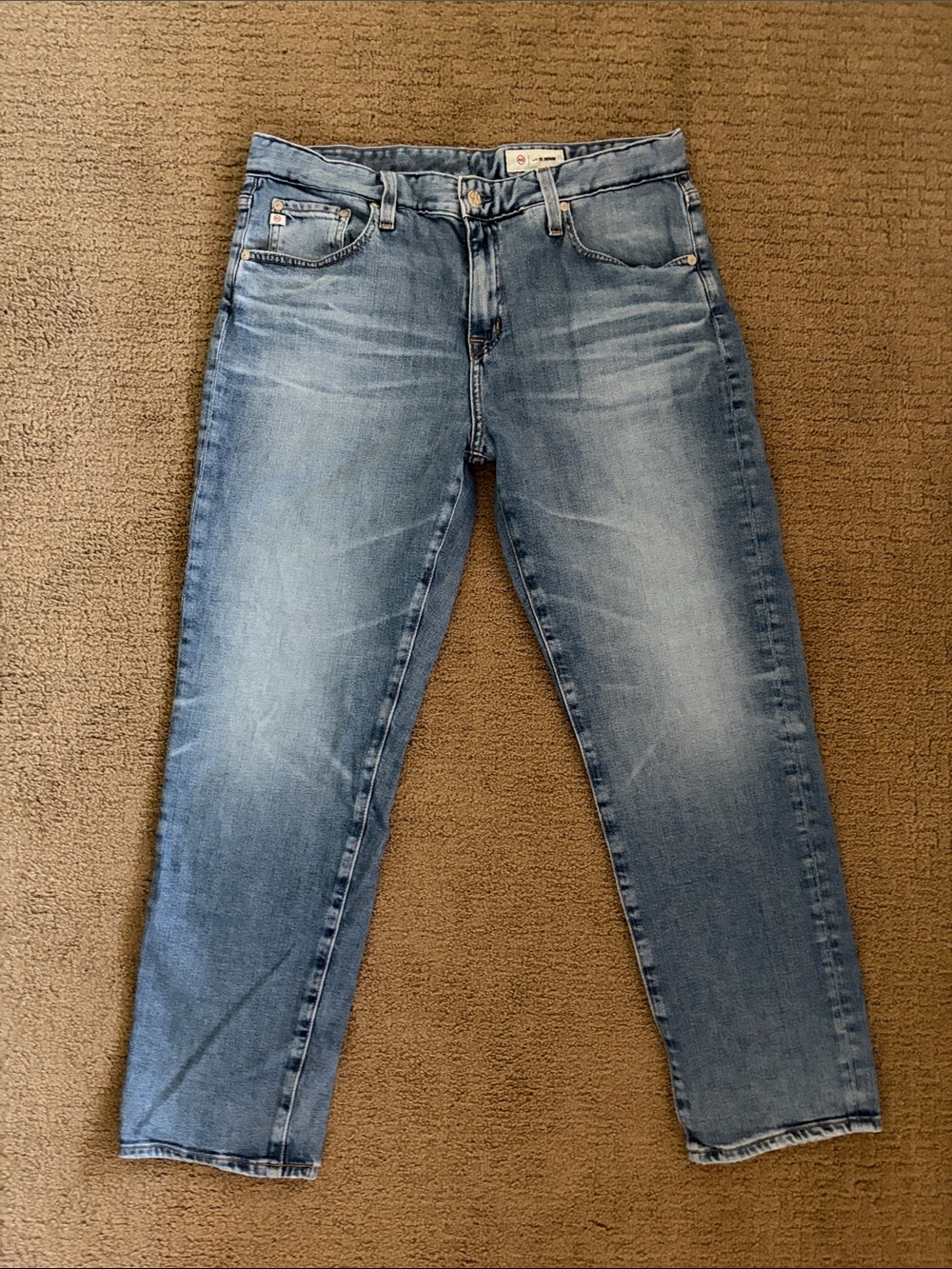 Ag Adriano Goldschmied Women's Light Blue Straight Leg Jeans